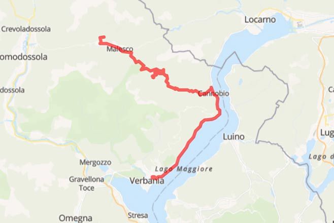 Mototurismo tra Lago Maggiore e Alpi della Valle Cannobina - Mappa