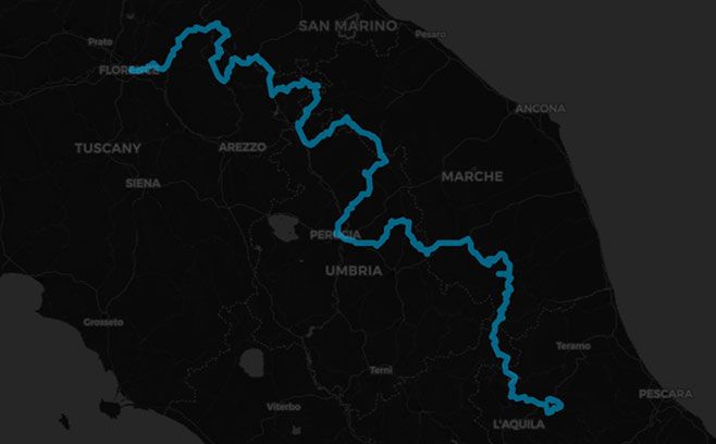 Firenze Campo Imperatore sul dorso degli Appennini - Mappa