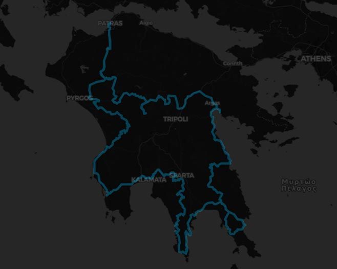 PPeloponneso in moto: un'esperienza in Grecia straordinaria - Mappa