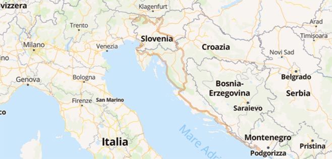 Slovenia Croazia e Montenegro: un'avventura in moto da sogno - Mappa